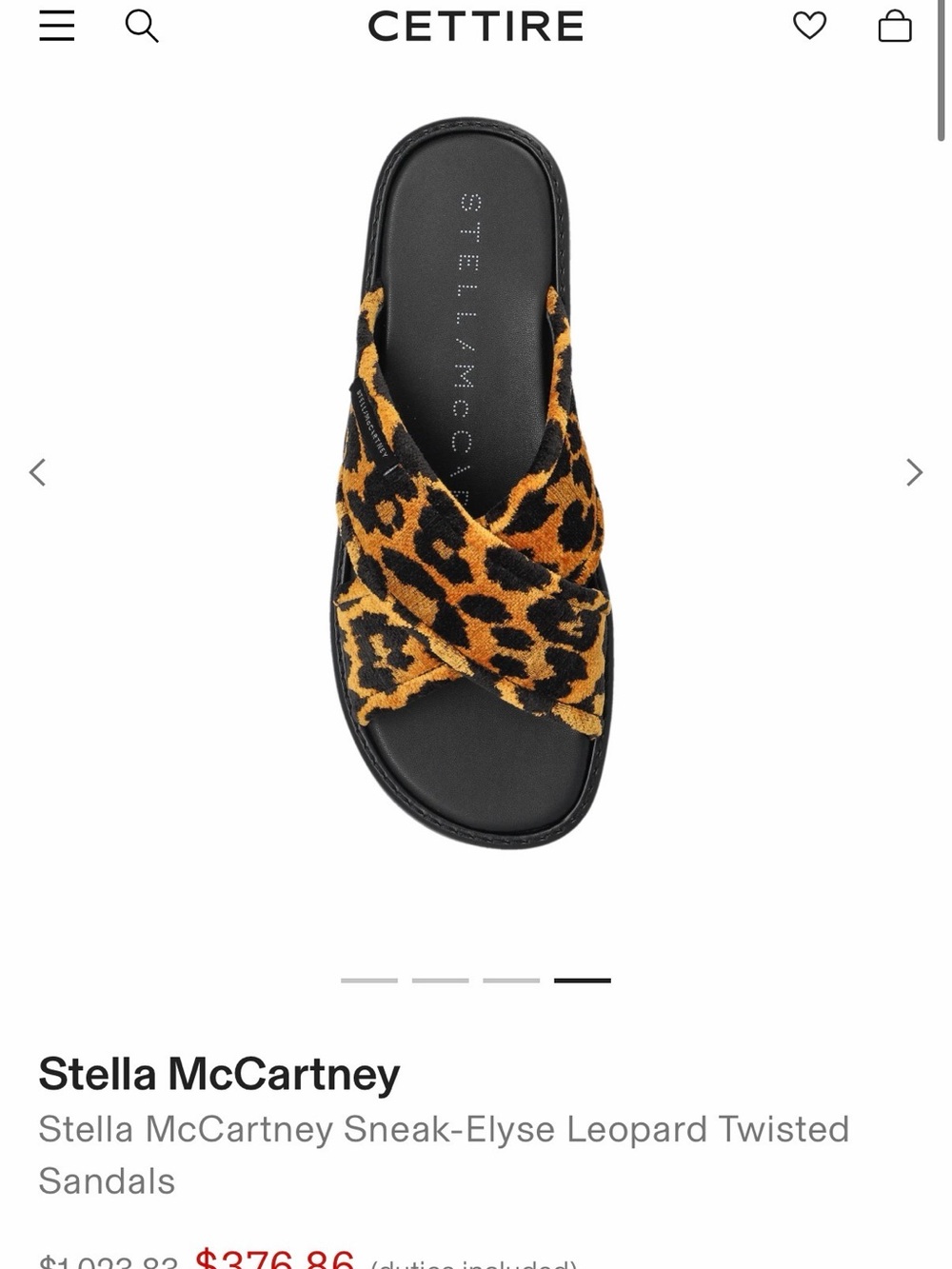 Stella McCartney Leopard Twist Slide Sandals - Black & Brown